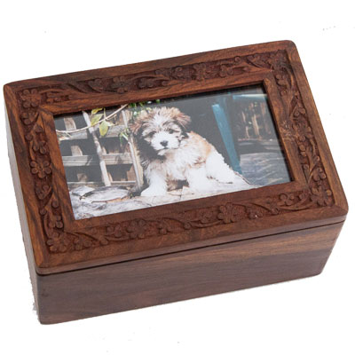 FF timber urn cat dog bkg